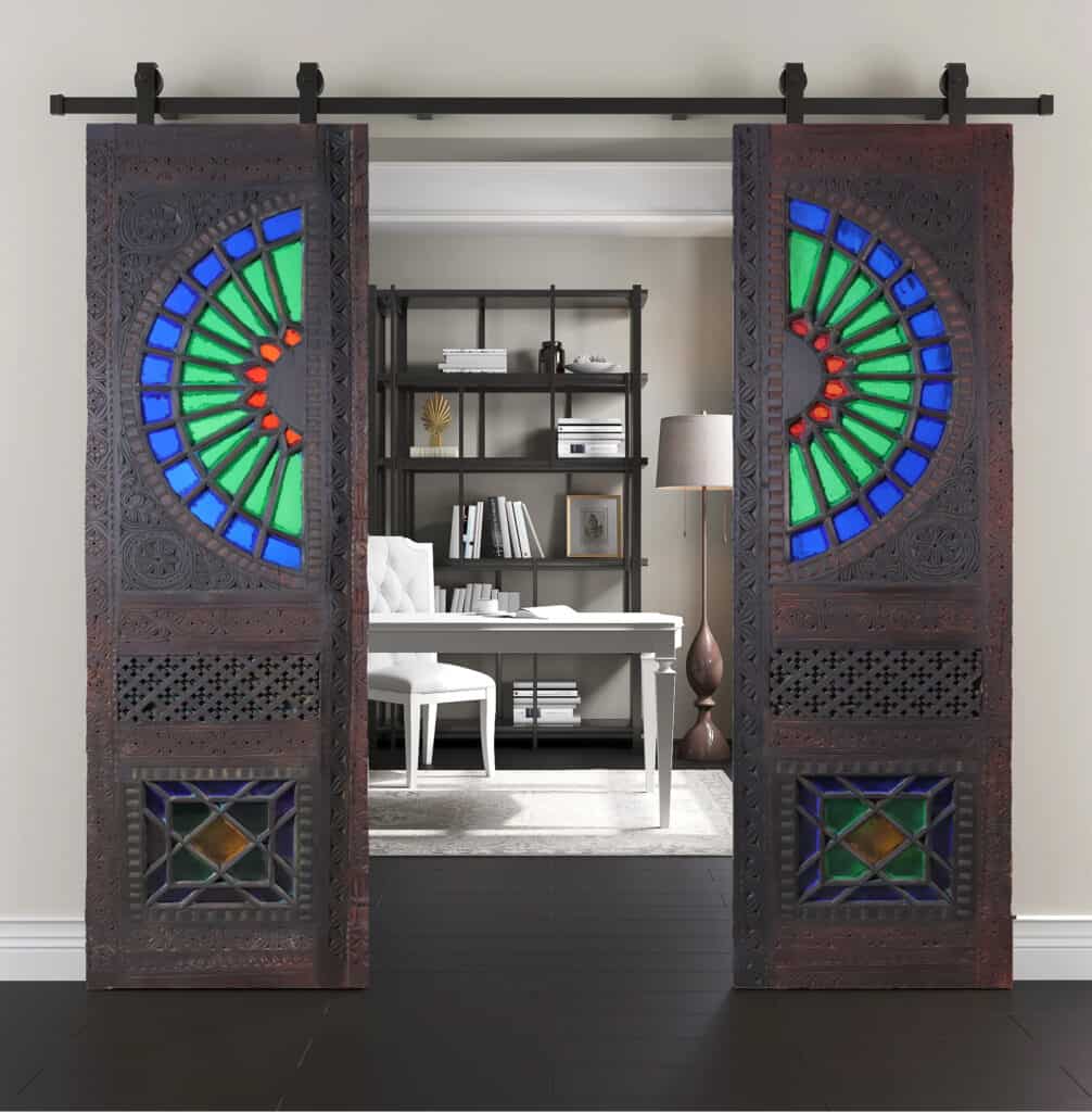 stained glass doors