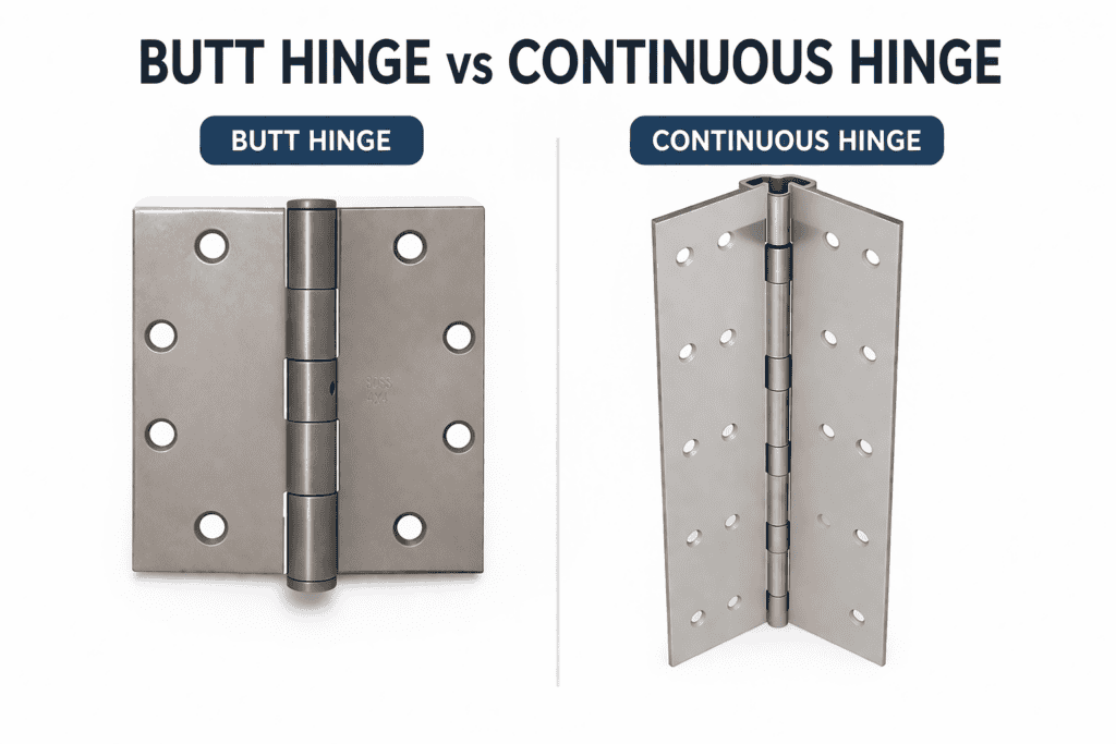 Continuous vs Butt Hinges: 5 Essential Differences That Matter for Commercial Doors